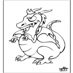 Ausmalbilder Tiere - Drache 6