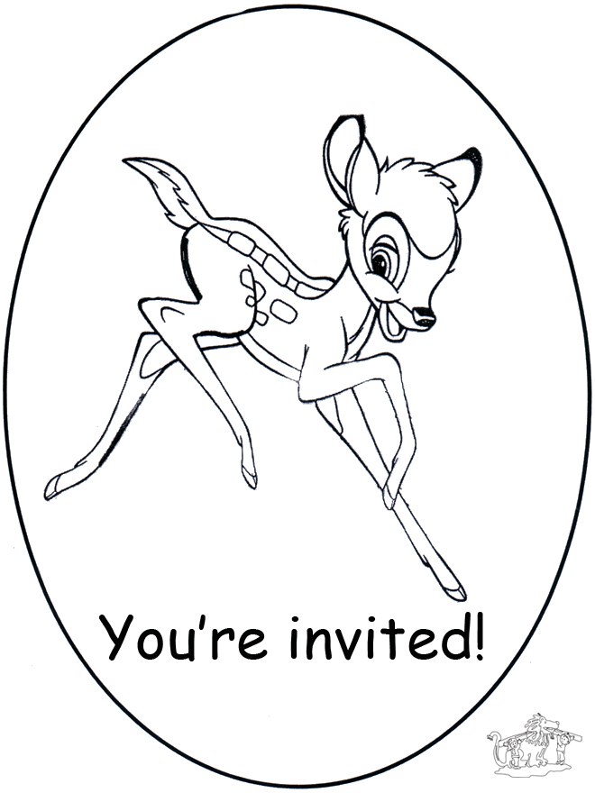 Einladung  Bambi - Basteln Einladungen
