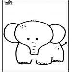 Ausmalbilder Tiere - Elefant 7