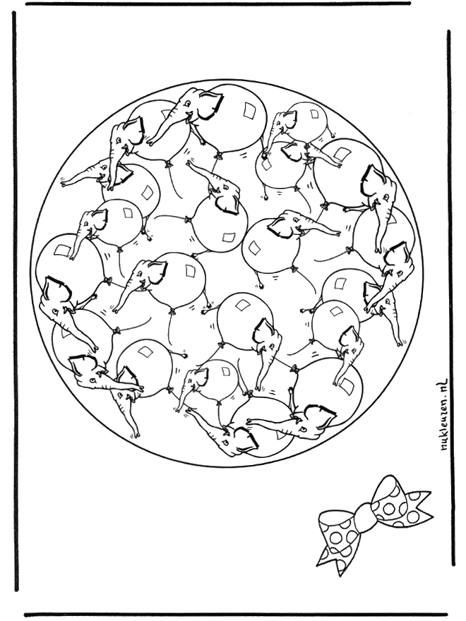 Elefanten Mandala 2 - Malvorlagen tiermandalas