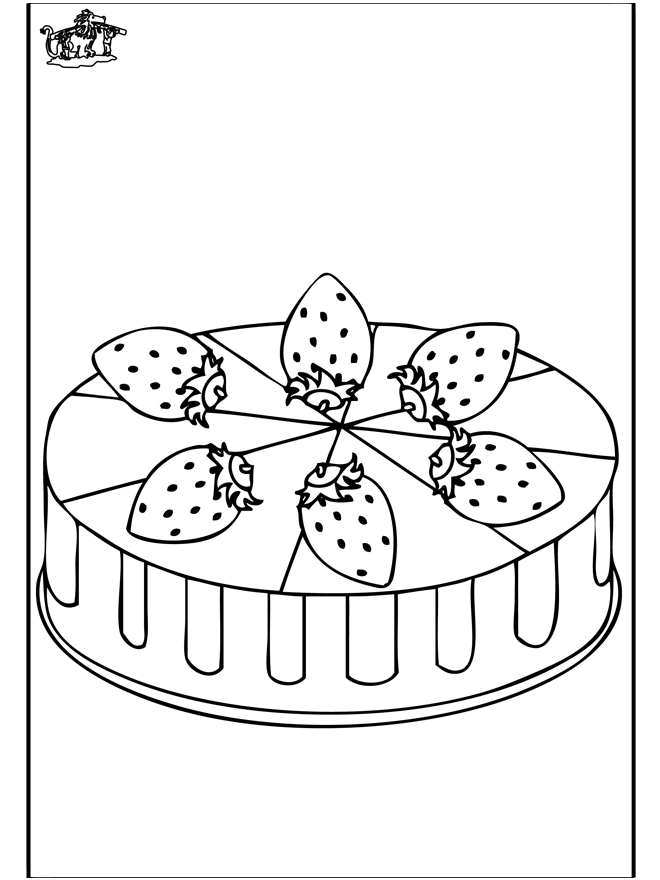 Erdbeerkuchen - Ausmalbild Der Bäcker