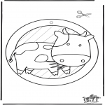 Malvorlagen Basteln - Fensterhänger - kuh 2