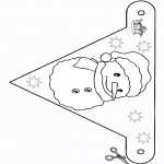 Malvorlagen Basteln - Flagge Schneemann 2