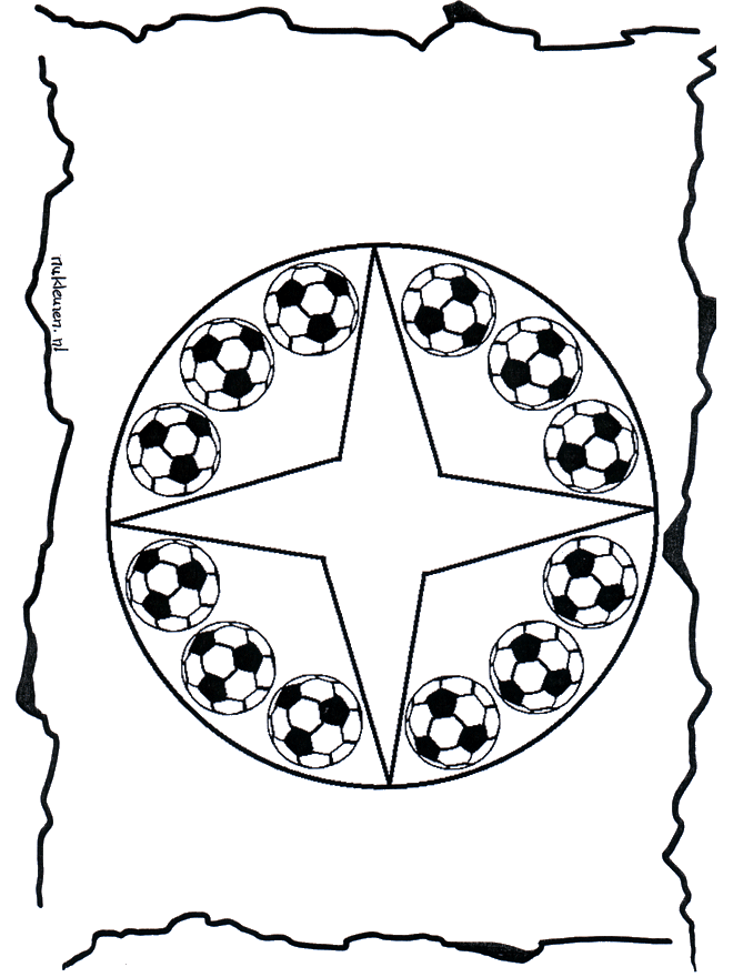 Fussballmandala - Malvorlagen Kindermandalas