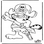 Ausmalbilder Comicfigure - Garfield 3