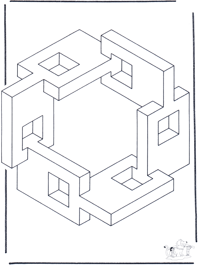 Geometrische Formen 5 - Kunst Ausmalbilder