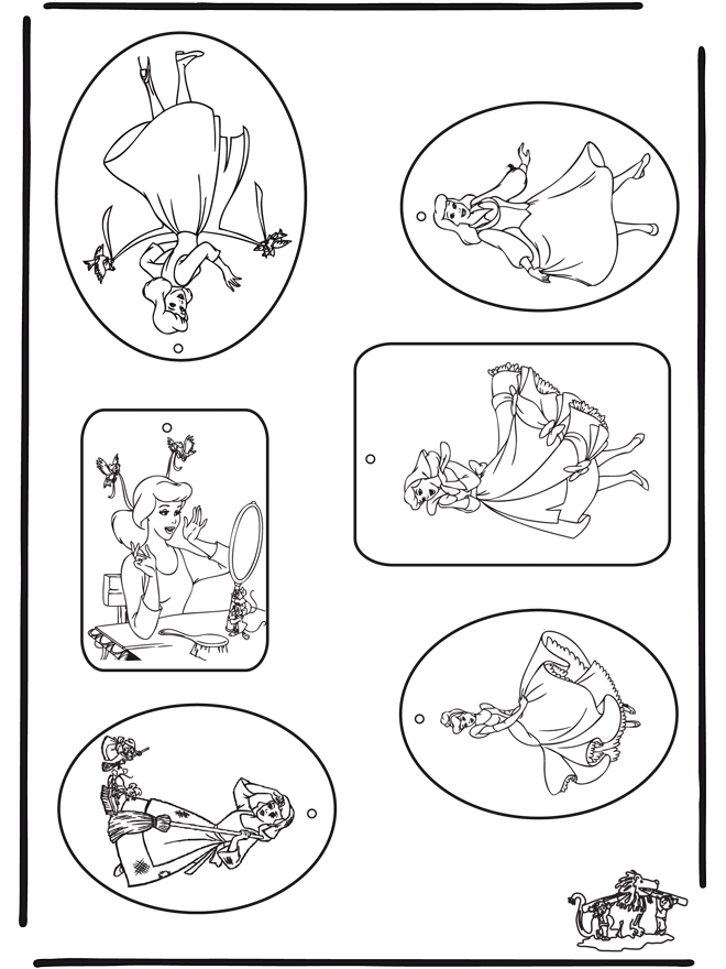 Geschenklabel Aschenputtel - Basteln Modellbogen
