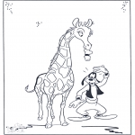 Ausmalbilder Comicfigure - Giraffe und Goofy