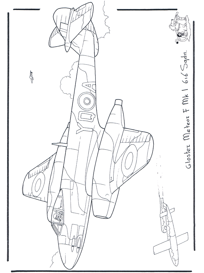 Gloster Meteor - Malvorlagen Flugzeuge