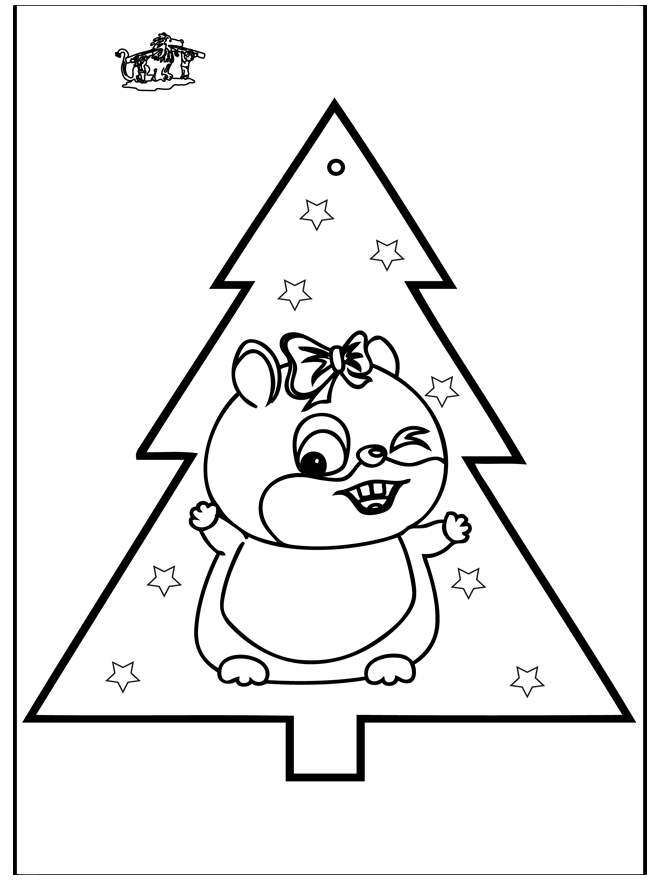 Hamster - Weihnachten 2 - Ausmalbilder Weihnachten