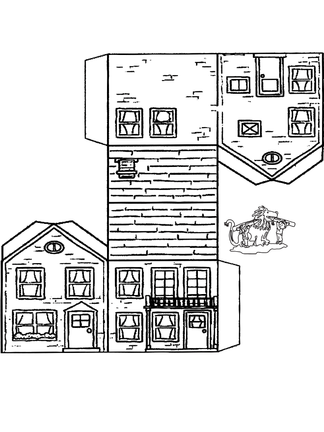 Haus basteln  2 - Ausmalbilder Häuser