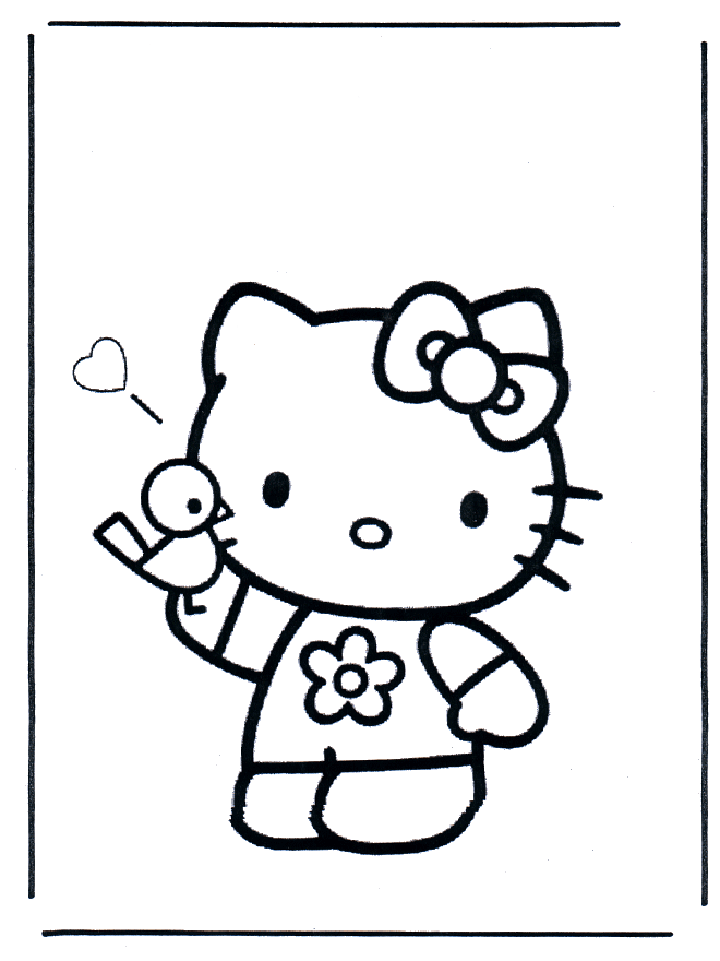 Hello Kitty Valentin - Malvorlagen Valentinstag