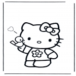 Ausmalbilder Themen - Hello Kitty Valentin