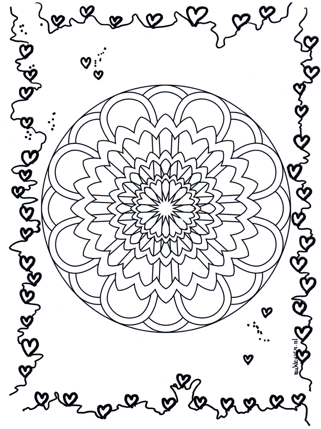 Herzen Mandala 3 - Malvorlagen Herzenmandalas