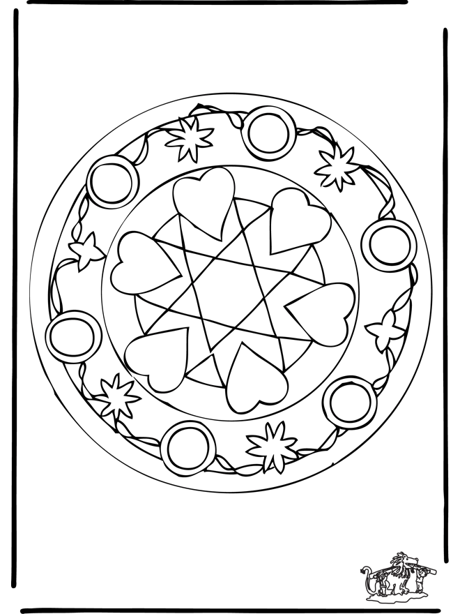 Herzen Mandala 5 - Malvorlagen Herzenmandalas