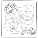 Malvorlagen Basteln - Hirsche Labyrinth