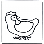 Ausmalbilder Tiere - Huhn 1