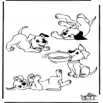 Ausmalbilder Tiere - Hunde 2