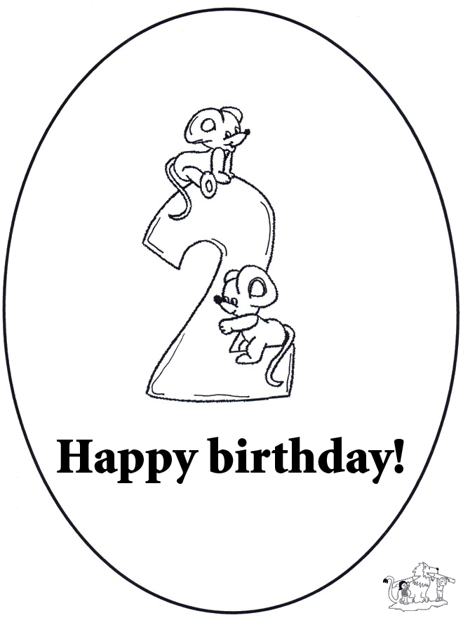 Hurra 2 Jahre - Malvorlagen Geburtstag