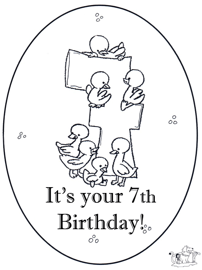 Hurra 7 Jahre - Malvorlagen Geburtstag