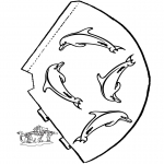 Malvorlagen Basteln - Hütchen Delfin