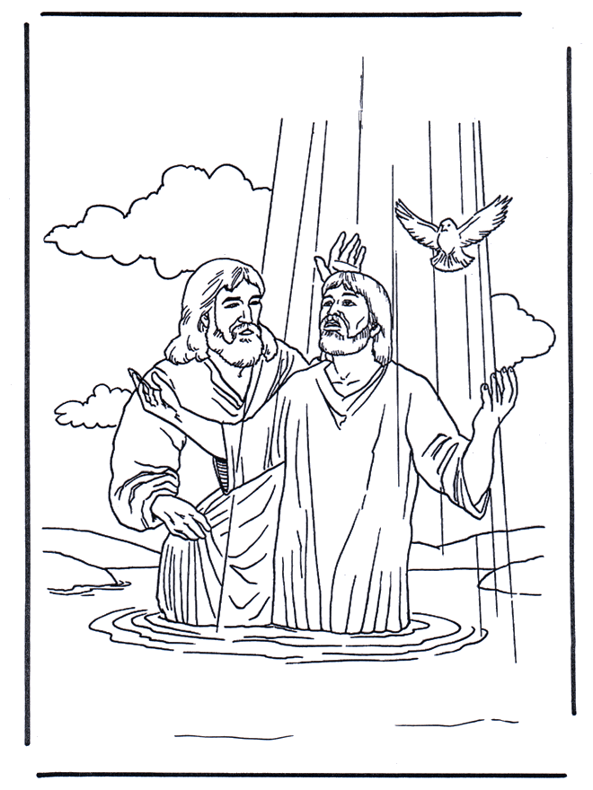 Jesus und Johannes der Täufer 2 - Malvorlagen Neues Testament