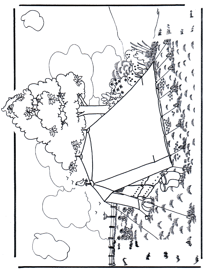 Kampieren 1 - Malvorlagen Ferien