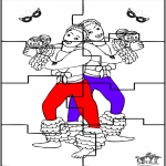 Ausmalbilder Themen - Karneval Puzzle