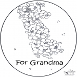 Malvorlagen Basteln - Karte für Oma