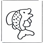 Ausmalbilder für Kinder - Kinder Fisch 1
