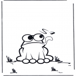 Ausmalbilder für Kinder - Kinder Frosch