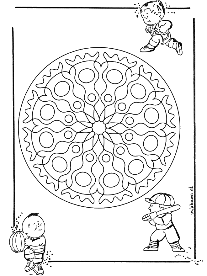 Kinder geomandala 1 - Malvorlagen Kindermandalas