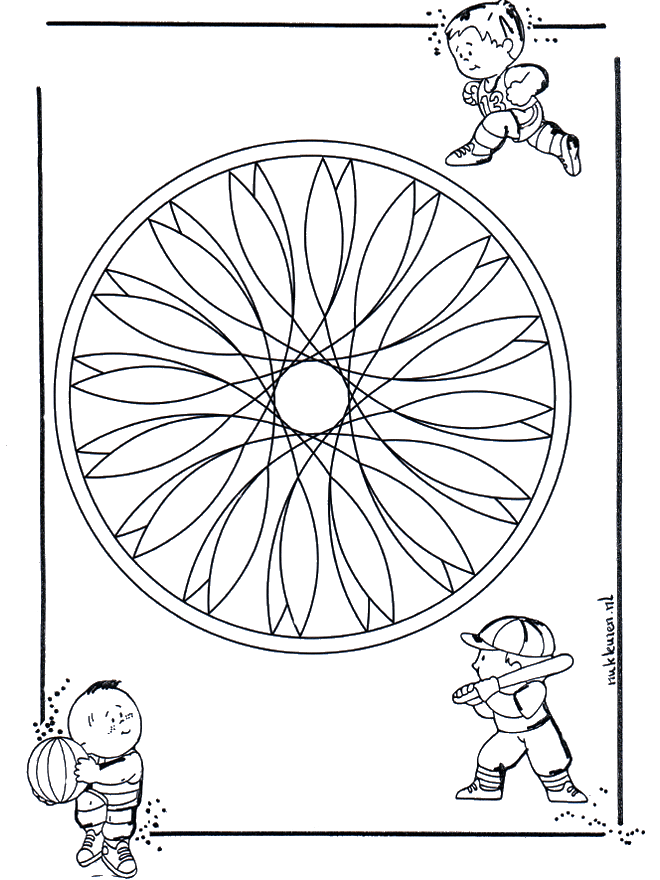 Kinder Geomandala 2 - Malvorlagen Kindermandalas