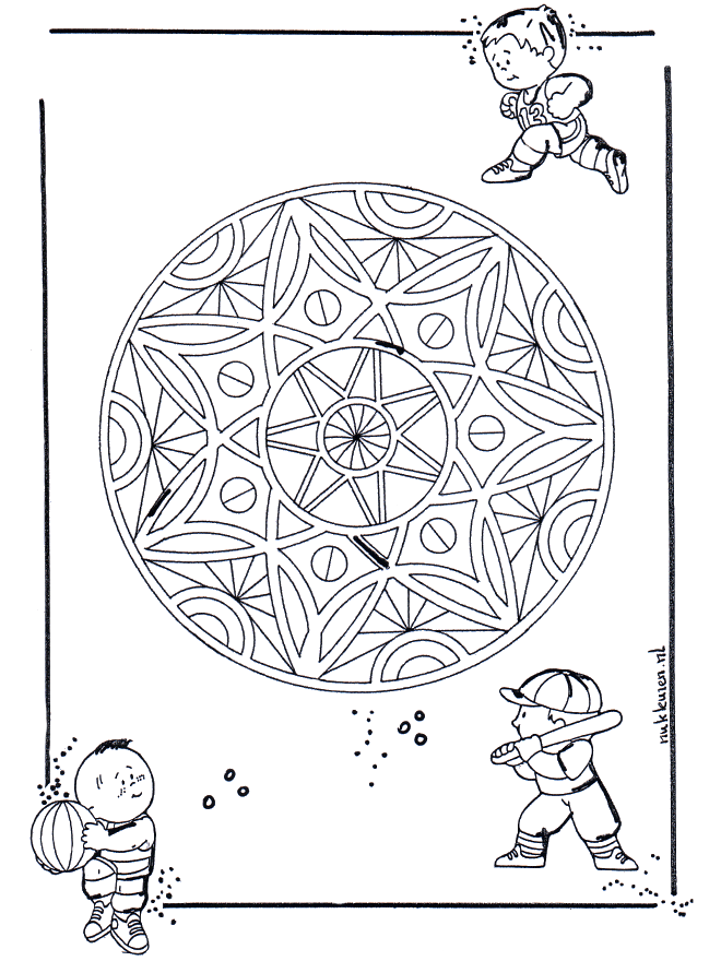 Kinder Geomandala 3 - Malvorlagen Kindermandalas