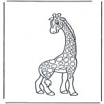 Ausmalbilder für Kinder - Kinder Giraffe