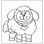 Ausmalbilder für Kinder - Kinder Schaf