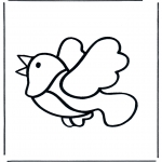 Ausmalbilder für Kinder - Kinder Vogel 2