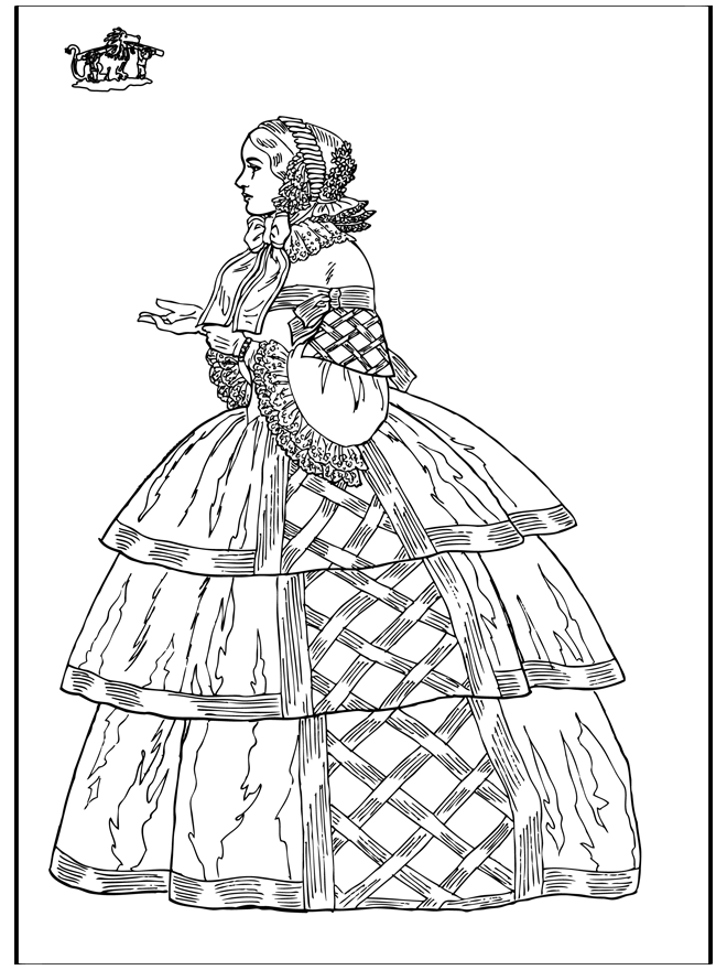 Klassische Kleid - Malvorlagen Mittelalter