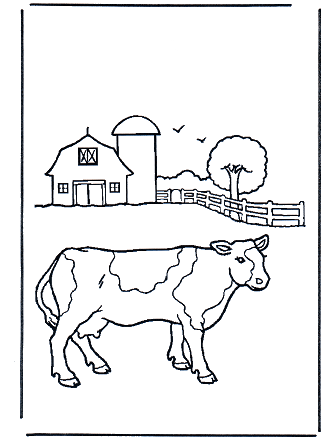 Kuh - Ausmalbilder am Bauernhof