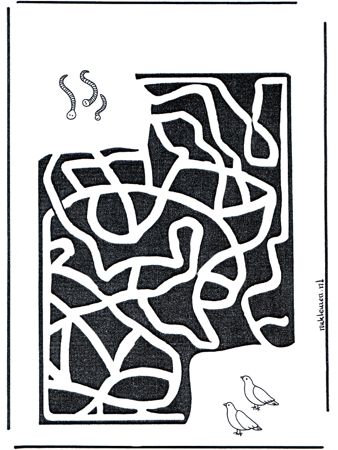 Labyrinth  Würmer - Basteln Labyrinth