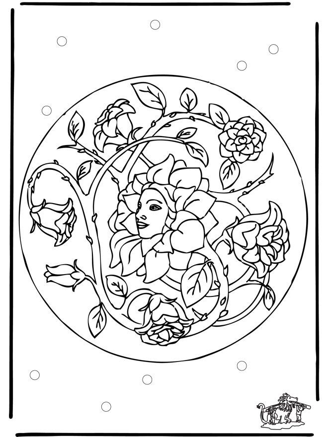 Mandala 26 - Ausmalbilder Blumenmandalas