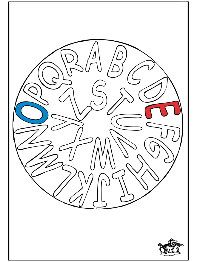 Mandala Buchstaben - Ausmalbilder Geomandalas