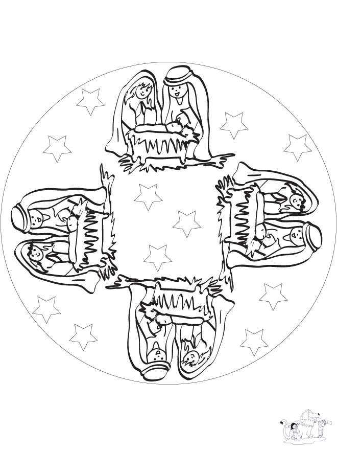 Mandala Christkind - Malvorlagen Kindermandalas