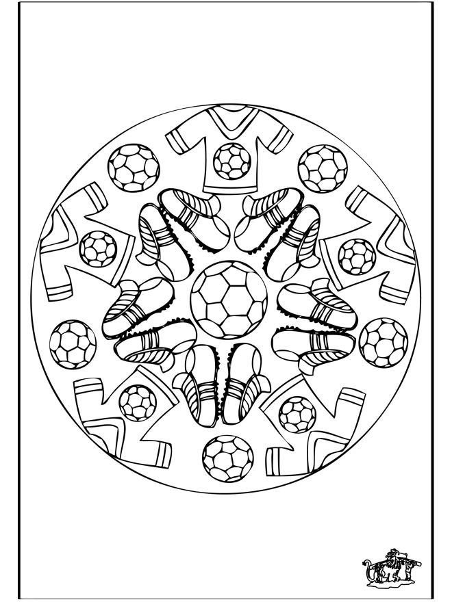 Mandala Fußball 2 - Malvorlagen Kindermandalas