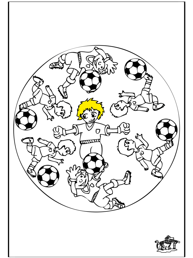 Mandala Fußball 3 - Malvorlagen Kindermandalas