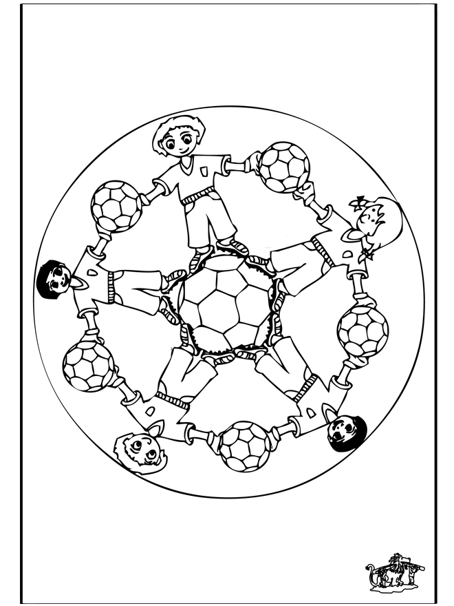 Mandala Fußball - Malvorlagen Kindermandalas