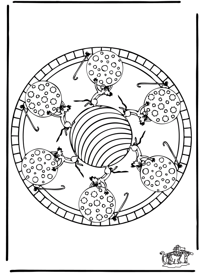 Mandala Maus 1 - Malvorlagen tiermandalas