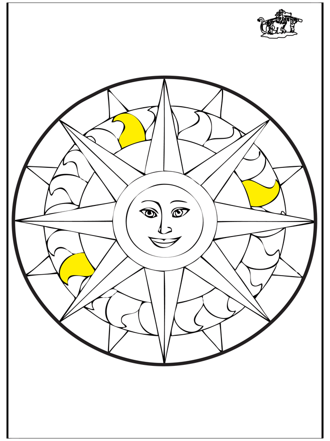 Mandala Sonne - Ausmalbilder Geomandalas