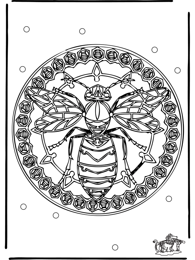 Mandala Wespe - Malvorlagen tiermandalas