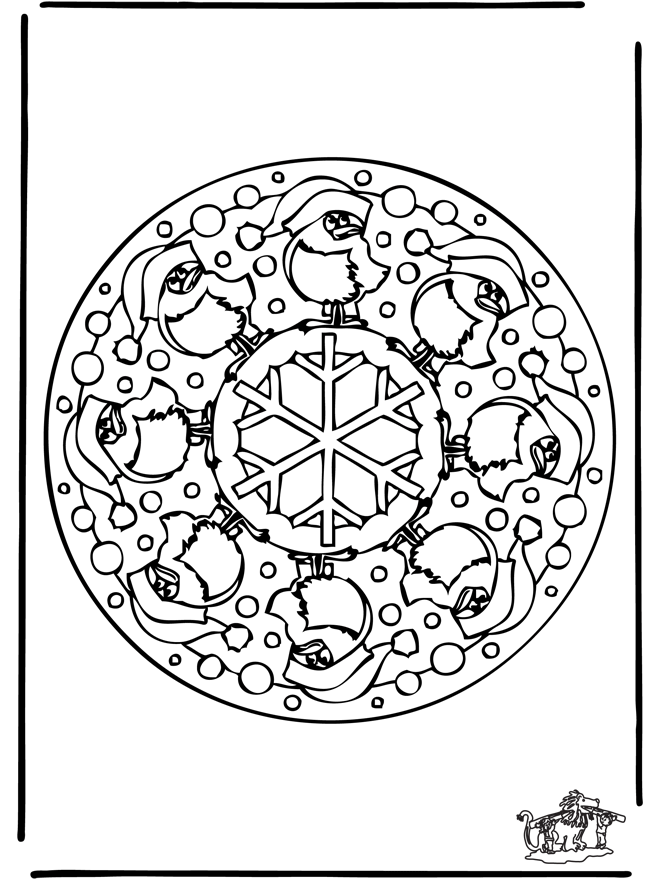 Mandala winter 1 - Ausmalbilder Weihnachten